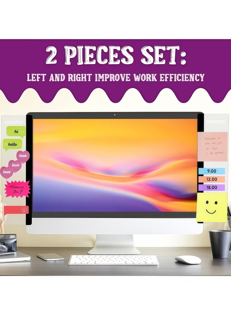 لوحتا ملاحظات لشاشة الكمبيوتر، ملحقات مكتبية، لوحة رسائل للكمبيوتر، لوازم مكتبية للرجال والنساء، حامل ملاحظات لاصقة للكمبيوتر، ملحقات مكتبية منزلية، رسائل مكتبية، ديكور مكتبي - Image 4